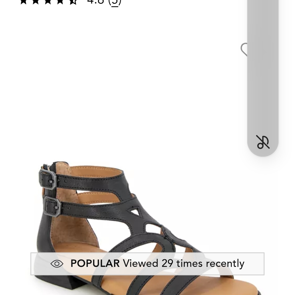 Gentle Souls By Kenneth Cole  Black Gladiator Sandals with Ankle Strap NWT